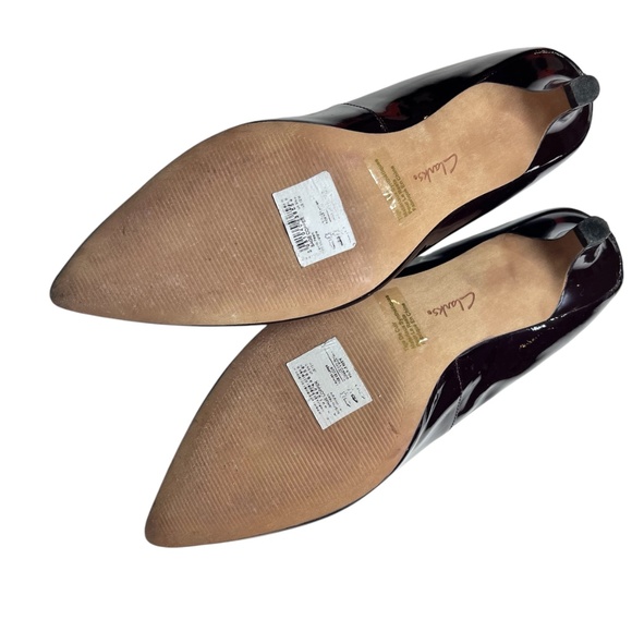 Clarks Sage Copper Burgundy Patent Leather Low Heel Shoes NWT - Picture 8 of 13